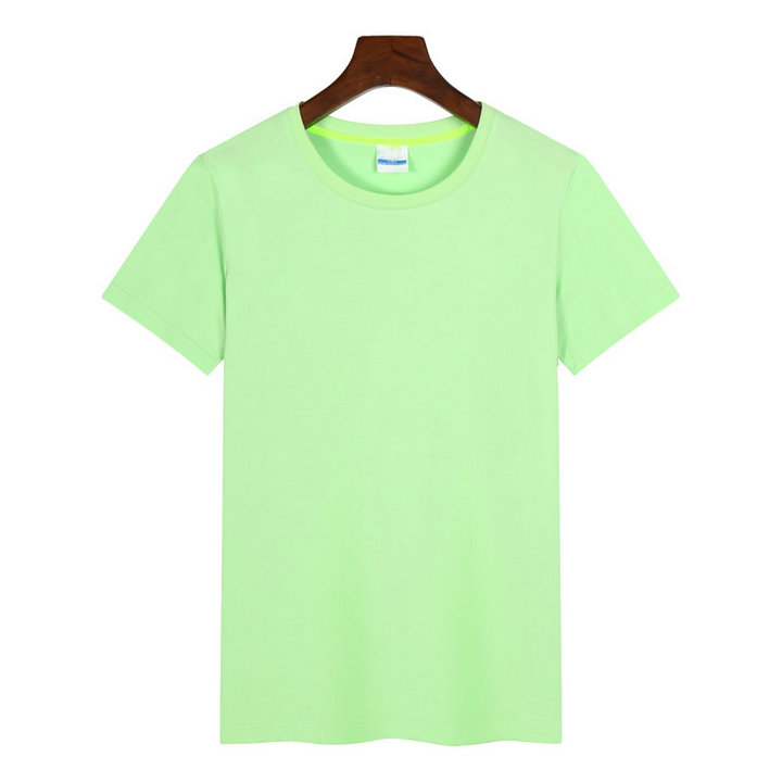 荧光绿色圆领T恤衫